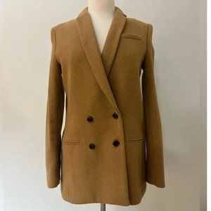 Banana Republic Blazer Wool Blend Soft Camel Double Breasted Blazer Jacket